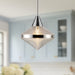 Willard One Light Pendant Polished Nickel/Prismatic Glass-Pendants-Alora-Lighting Design Store