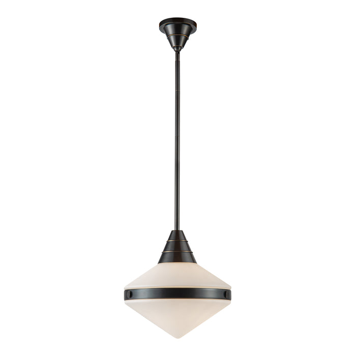 Willard One Light Pendant Urban Bronze/Opal Matte Glass-Pendants-Alora-Lighting Design Store