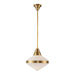 Willard One Light Pendant Vintage Brass/Opal Matte Glass-Pendants-Alora-Lighting Design Store