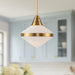 Willard One Light Pendant Vintage Brass/Opal Matte Glass-Pendants-Alora-Lighting Design Store