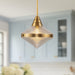 Willard One Light Pendant Vintage Brass/Prismatic Glass-Pendants-Alora-Lighting Design Store