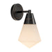 Willard One Light Wall Sconce Urban Bronze/Opal Matte Glass-Sconces-Alora-Lighting Design Store
