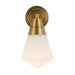 Willard One Light Wall Sconce Vintage Brass/Opal Matte Glass-Sconces-Alora-Lighting Design Store
