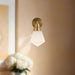 Willard One Light Wall Sconce Vintage Brass/Opal Matte Glass-Sconces-Alora-Lighting Design Store