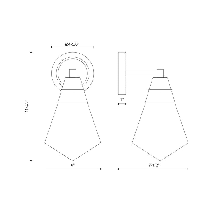 Willard One Light Wall Sconce Urban Bronze/Opal Matte Glass-Sconces-Alora-Lighting Design Store