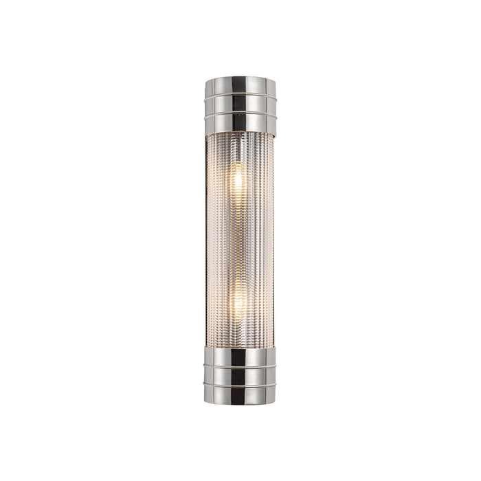 Willard Two Light Vanity Polished Nickel/Prismatic Glass-Bathroom Fixtures-Alora-Lighting Design Store
