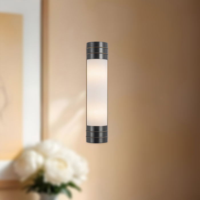 Willard Two Light Vanity Urban Bronze/Opal Matte Glass-Bathroom Fixtures-Alora-Lighting Design Store