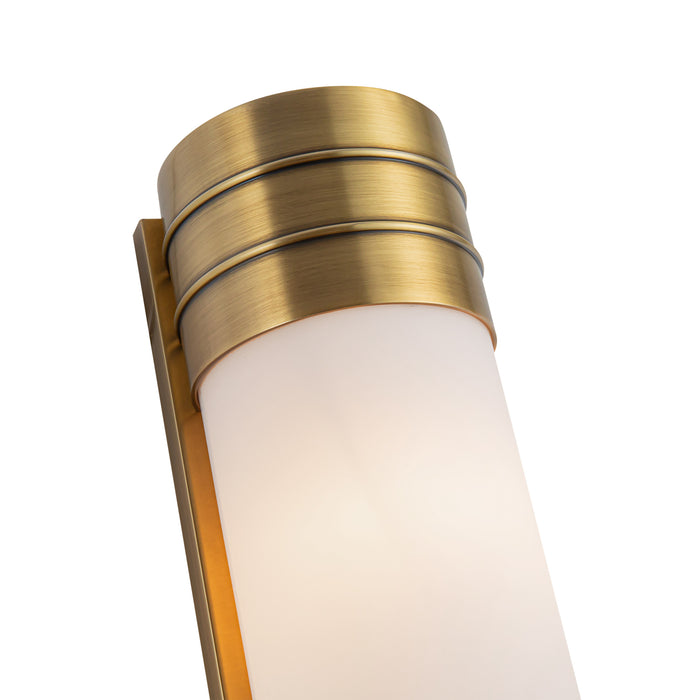 Willard Two Light Vanity Vintage Brass/Opal Matte Glass-Bathroom Fixtures-Alora-Lighting Design Store