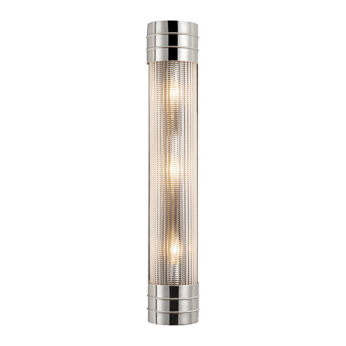 Willard Three Light Vanity Polished Nickel/Prismatic Glass-Bathroom Fixtures-Alora-Lighting Design Store