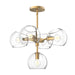 Willow Five Light Chandelier Brushed Gold/Clear Glass-Mini Chandeliers-Alora-Lighting Design Store