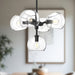 Willow Five Light Chandelier Clear Glass/Matte Black-Mini Chandeliers-Alora-Lighting Design Store