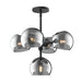 Willow Five Light Chandelier Matte Black/Smoked Solid Glass-Mini Chandeliers-Alora-Lighting Design Store