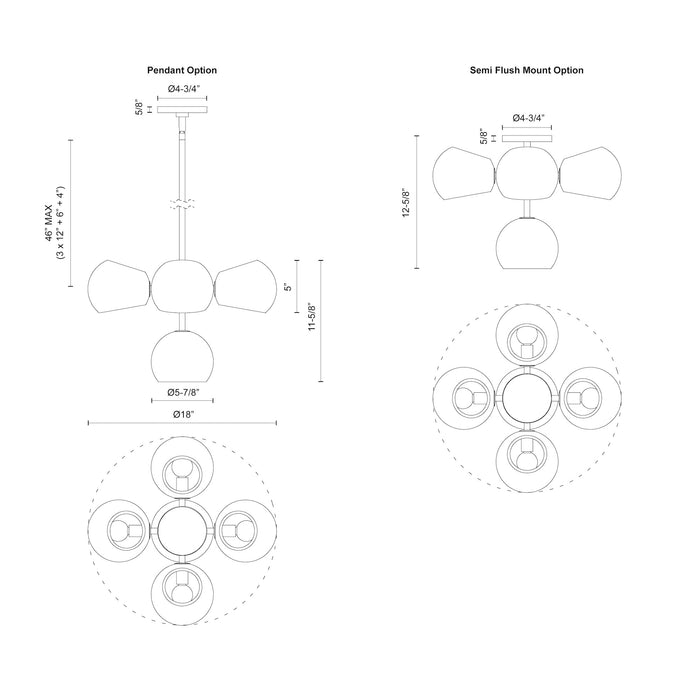 Willow Five Light Chandelier Brushed Gold/Copper Glass-Mini Chandeliers-Alora-Lighting Design Store