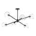 Willow Six Light Chandelier Clear Glass/Matte Black-Mid. Chandeliers-Alora-Lighting Design Store