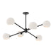 Willow Six Light Chandelier Matte Black/Opal Matte Glass-Mid. Chandeliers-Alora-Lighting Design Store