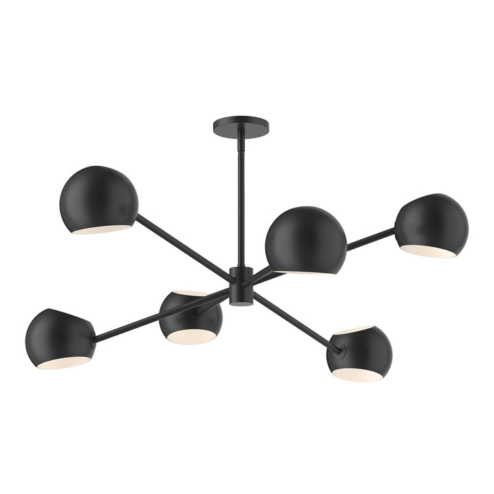 Willow Six Light Chandelier Matte Black-Large Chandeliers-Alora-Lighting Design Store