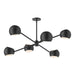 Willow Six Light Chandelier Matte Black-Large Chandeliers-Alora-Lighting Design Store