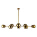 Willow Eight Light Linear Pendant Brushed Gold/Copper Glass-Linear/Island-Alora-Lighting Design Store