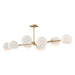Willow Eight Light Linear Pendant Brushed Gold/Opal Matte Glass-Linear/Island-Alora-Lighting Design Store
