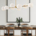 Willow Eight Light Linear Pendant Brushed Gold/Opal Matte Glass-Linear/Island-Alora-Lighting Design Store