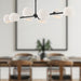 Willow Eight Light Linear Pendant Matte Black/Opal Matte Glass-Linear/Island-Alora-Lighting Design Store