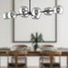 Willow Eight Light Linear Pendant Matte Black/Smoked Solid Glass-Linear/Island-Alora-Lighting Design Store