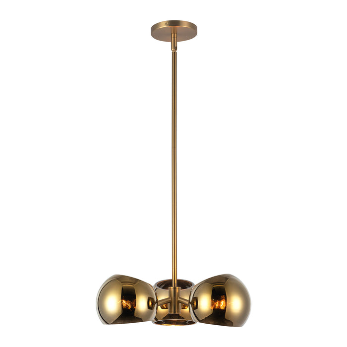 Willow Three Light Pendant Brushed Gold/Copper Glass-Semi-Flush Mts.-Alora-Lighting Design Store