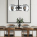 Willow Three Light Pendant Matte Black/Smoked Solid Glass-Semi-Flush Mts.-Alora-Lighting Design Store