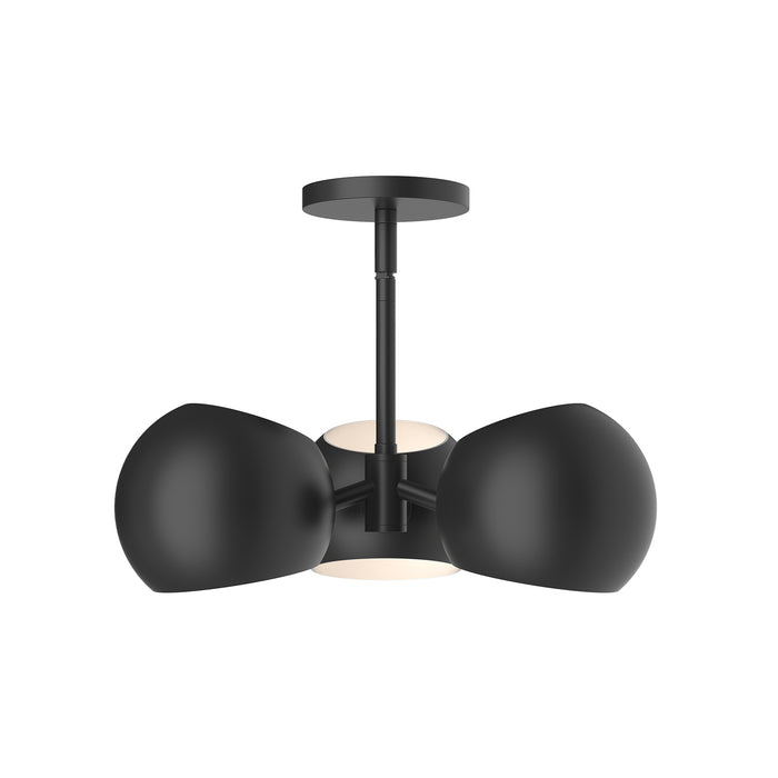 Willow Three Light Pendant Matte Black-Semi-Flush Mts.-Alora-Lighting Design Store