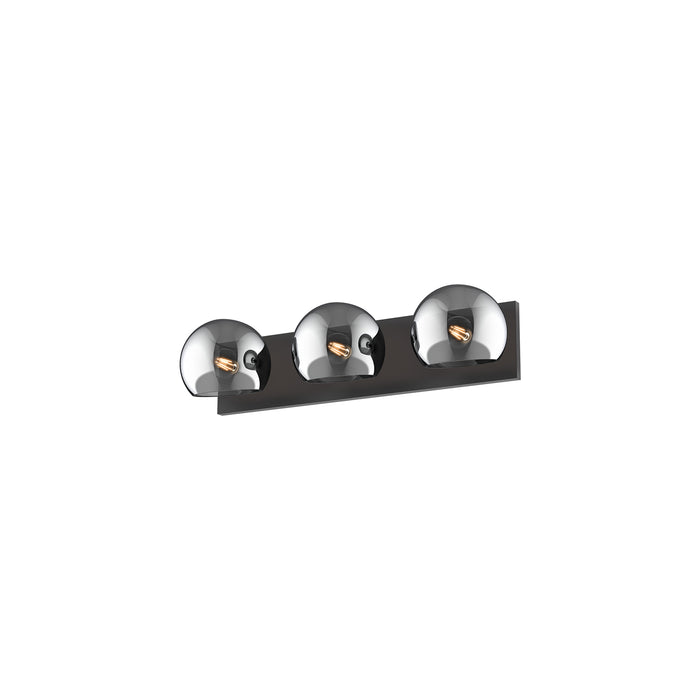 Willow Three Light Bathroom Fixtures Matte Black/Smoked Solid Glass-Bathroom Fixtures-Alora-Lighting Design Store