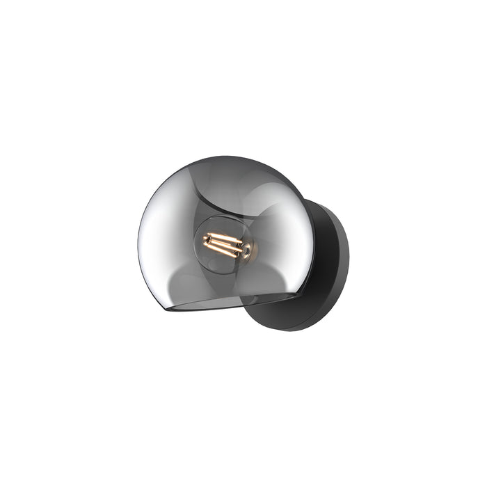 Willow One Light Vanity Matte Black/Smoked Solid Glass-Sconces-Alora-Lighting Design Store