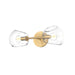 Willow Two Light Vanity Brushed Gold/Clear Glass-Bathroom Fixtures-Alora-Lighting Design Store