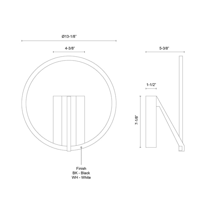 Roda LED Wall Sconce Black-Sconces-Kuzco Lighting-Lighting Design Store