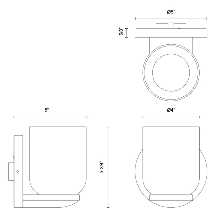 Cedar LED Wall Sconce Brushed Gold/Clear-Sconces-Kuzco Lighting-Lighting Design Store