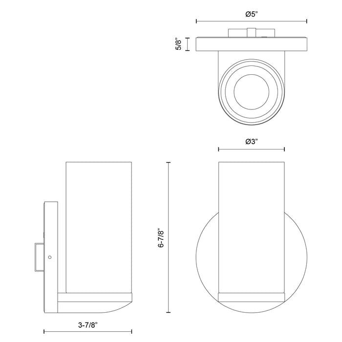 Birch LED Wall Sconce Black/Clear-Sconces-Kuzco Lighting-Lighting Design Store