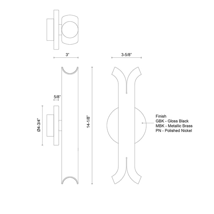 Husk LED Wall Sconce Metallic Brass-Sconces-Kuzco Lighting-Lighting Design Store