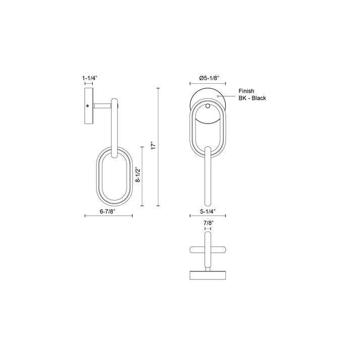 Airen LED Wall Sconce Black-Sconces-Kuzco Lighting-Lighting Design Store