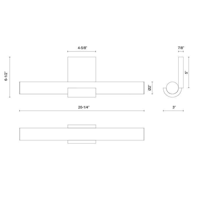 Apollo LED Wall Vanity Urban Bronze-Bathroom Fixtures-Alora-Lighting Design Store