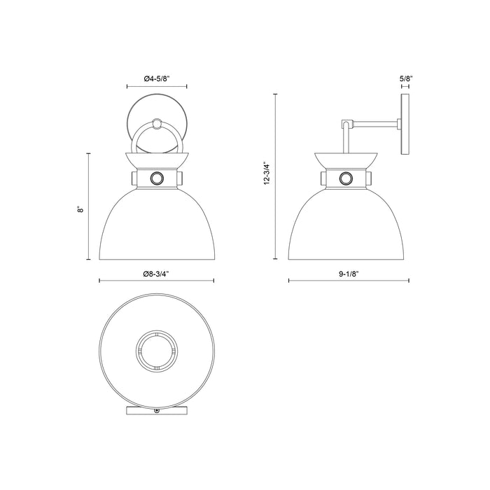 Waldo One Light Wall Sconce Matte Black/Clear Glass-Sconces-Alora-Lighting Design Store