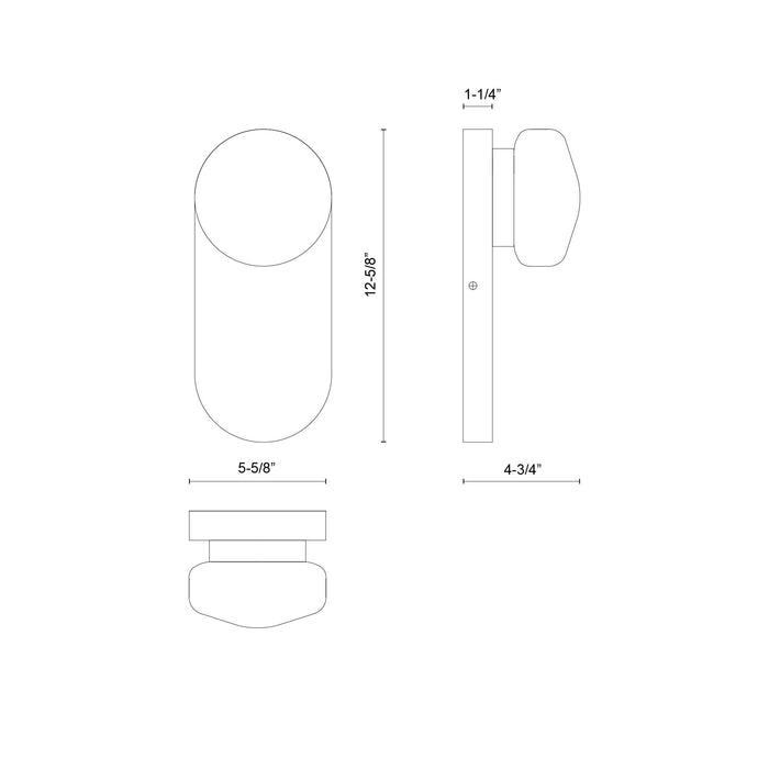 Ariel One Light Vanity Matte Black/Opal Glass-Sconces-Alora-Lighting Design Store