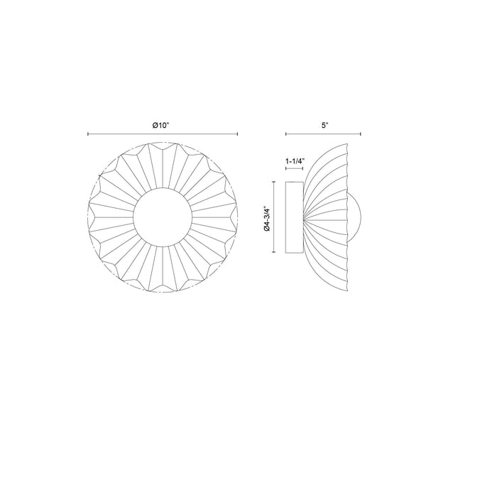 Soleil LED Wall/Vanity Matte Black/Opal Glass-Flush Mounts-Alora-Lighting Design Store