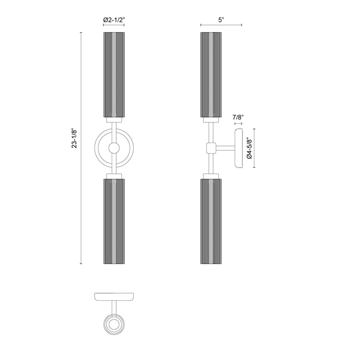 Colby Two Light Vanity Matte Black/Tan Jute-Sconces-Alora-Lighting Design Store