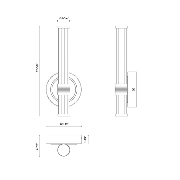 Elsie LED Wall/Vanity Matte Black-Sconces-Alora-Lighting Design Store