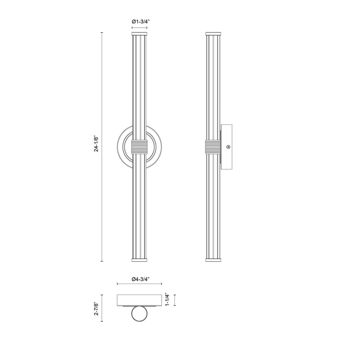 Elsie LED Wall/Vanity Brushed Gold-Bathroom Fixtures-Alora-Lighting Design Store