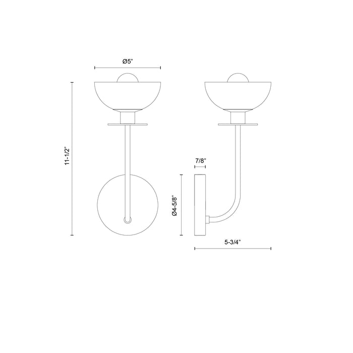 Sylvia One Light Wall Vanity Brushed Gold/Clear Glass-Sconces-Alora-Lighting Design Store