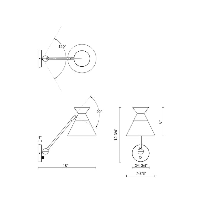 Mauer One Light Wall Sconce Brushed Gold/Clear Glass-Lamps-Alora-Lighting Design Store