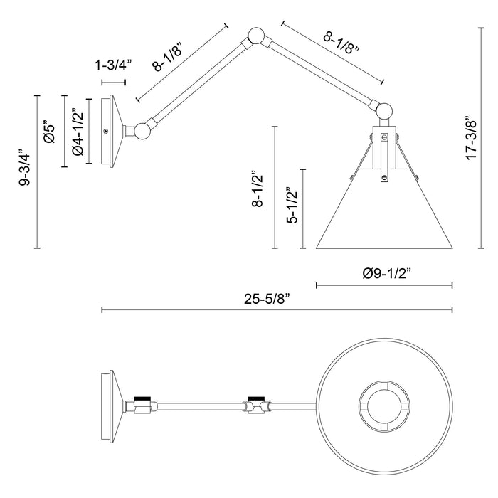 Archer One Light Vanity Steel Shade-Lamps-Alora-Lighting Design Store