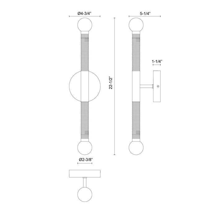 Arden LED Wall/Vanity Brushed Gold/Opal Glass-Sconces-Alora-Lighting Design Store