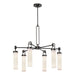 Wynwood Six Light Chandelier Urban Bronze/Glossy Opal-Mid. Chandeliers-Alora-Lighting Design Store