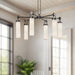 Wynwood Six Light Chandelier Urban Bronze/Glossy Opal-Mid. Chandeliers-Alora-Lighting Design Store